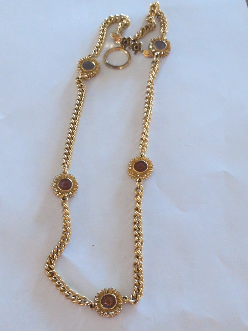 Gold-Tone Sunburst Station Necklace - Gold